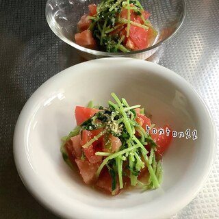 トマトと豆苗の黒酢和え☆